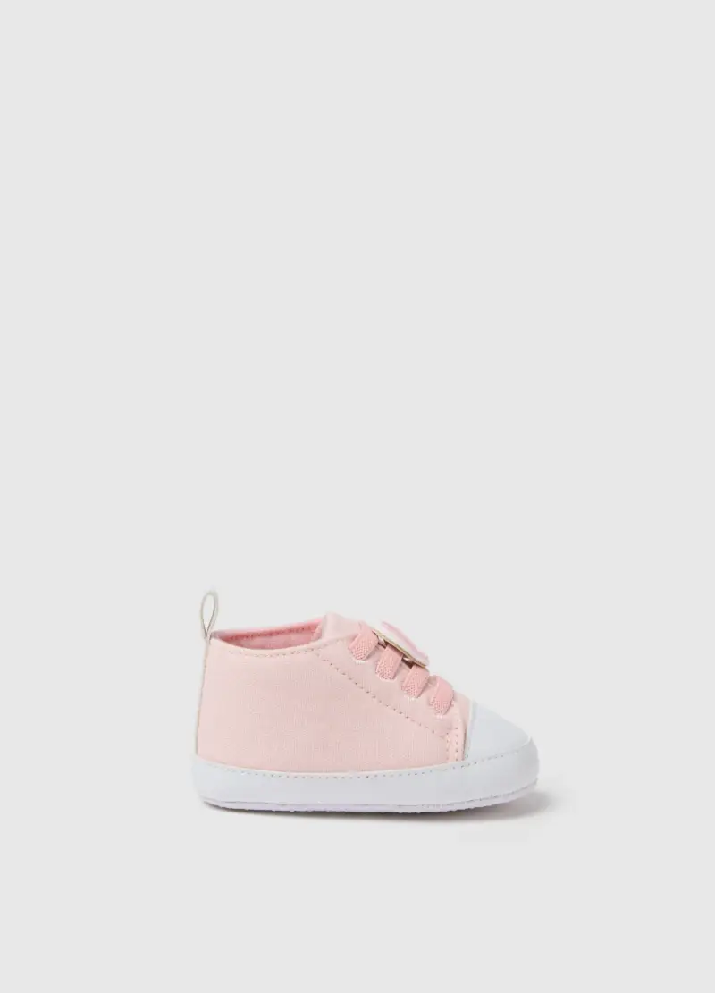 Fagottino Scarpe Rosa in Tela per Neonata