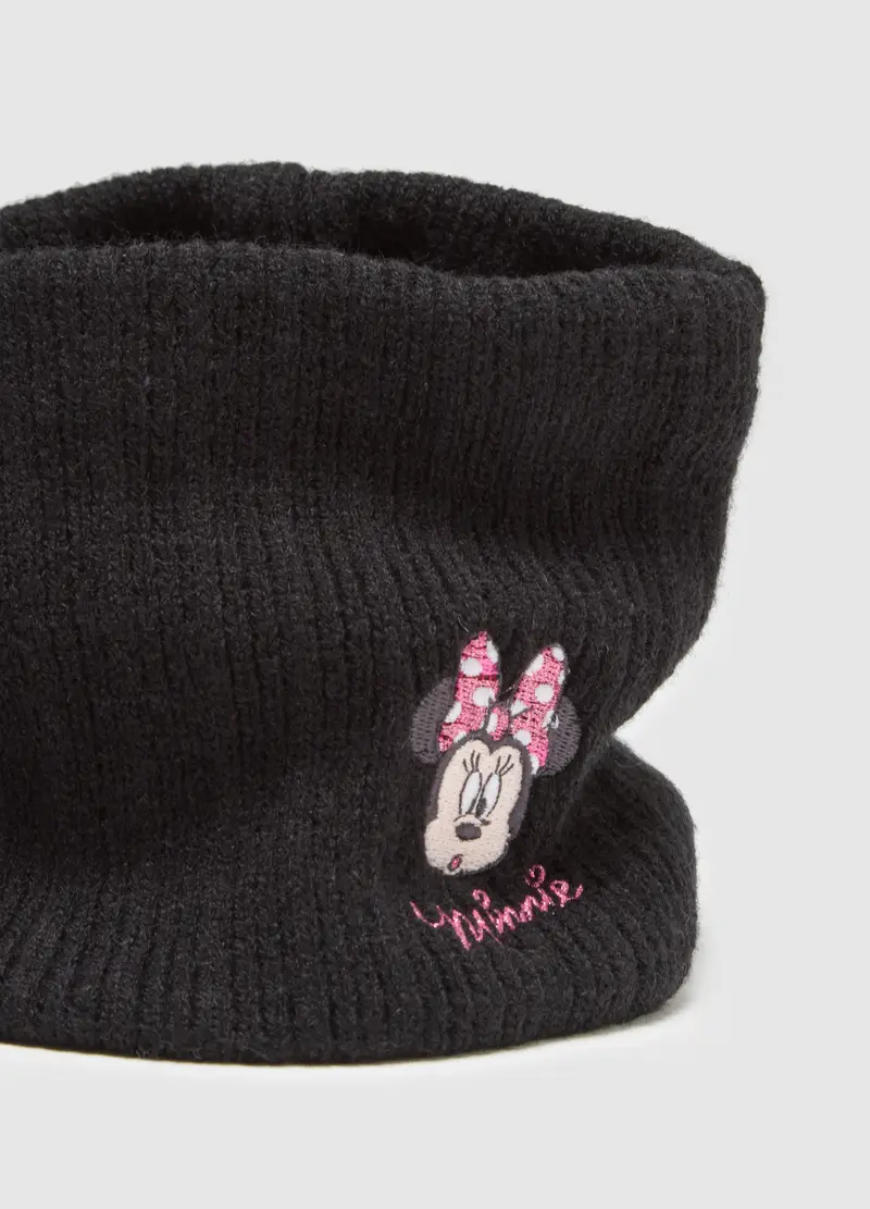 Sciarpa Nera Da Bambina Con Ricamo Disney, Nero miniatura 3