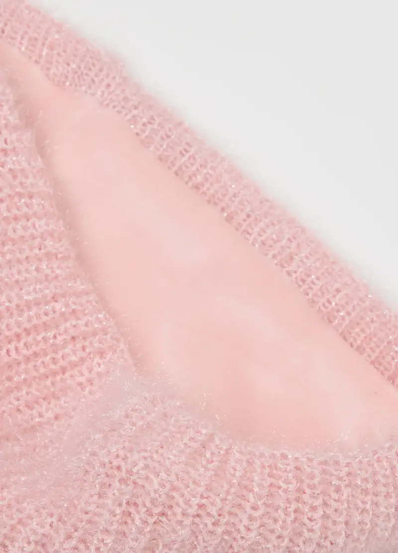 Sciarpa Rosa Per Bambina Con Fibre Metalliche, Rosa miniatura 2