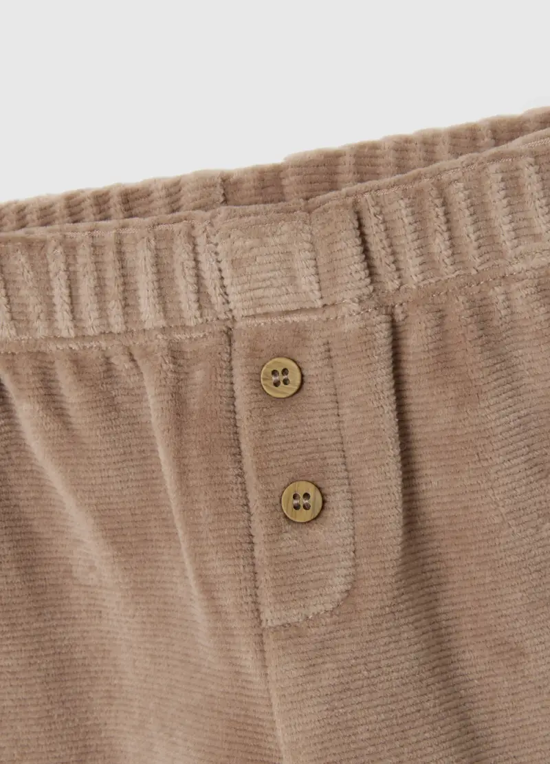 Set Beige In Velour Per Neonato, Bianco miniatura 3