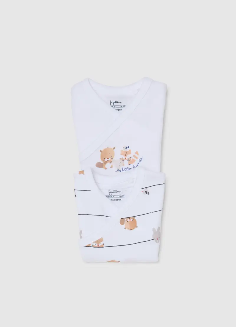 FAGOTTINO, Set Bipack Bodysuit Da Neonato In Puro Cotone Bianco, Bianco, Taglia: 0-1 miniatura 2