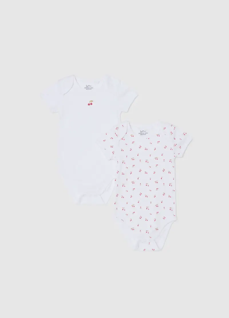 FAGOTTINO, Set Bipack Di Body Da Bambina In Puro Cotone Bianco, Bianco, Taglia: 9-12