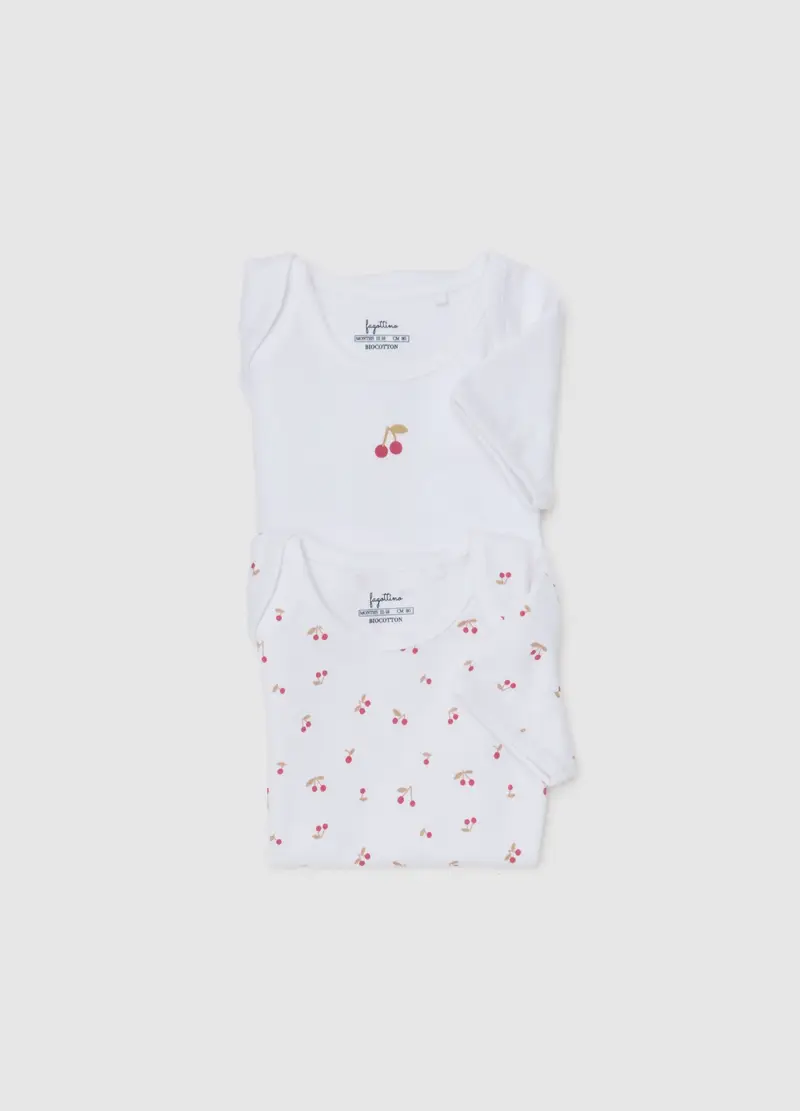 FAGOTTINO, Set Bipack Di Body Da Bambina In Puro Cotone Bianco, Bianco, Taglia: 9-12 miniatura 2