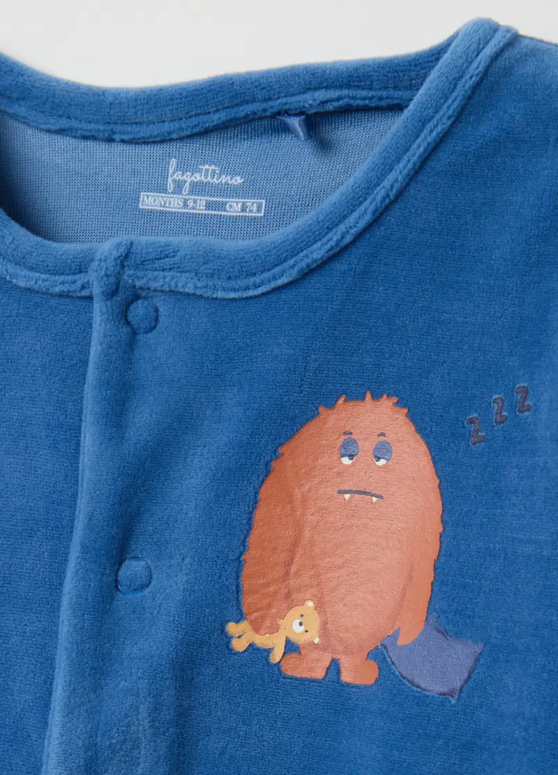 Set Bipack Tutine Da Neonato In Velour Multicolor Con Chiusura A Pressione, Bambino, Multicolor miniatura 3