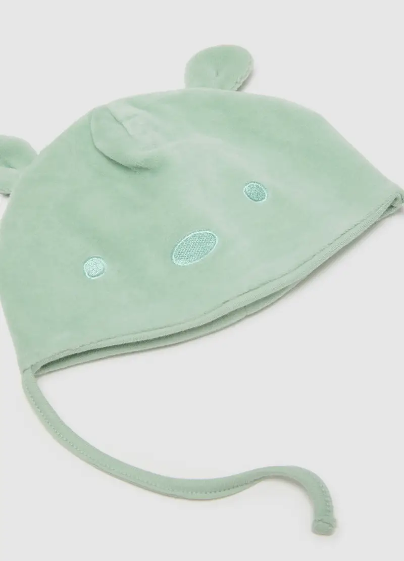 Set Cappello E Scarpine Da Neonato In Cotone Verde, Neonata, Verde miniatura 3