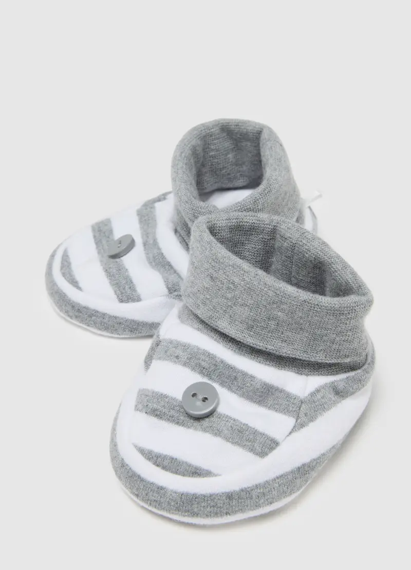 Set Cappello E Scarpine In Misto Cotone Multicolor, Unisex, Multicolor miniatura 2