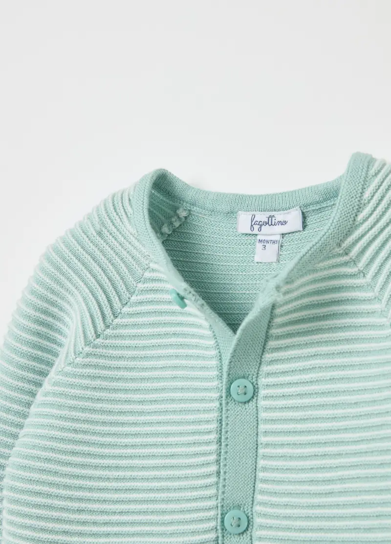 Set Cardigan E Pantalone In Maglia, Unisex, Verde miniatura 3