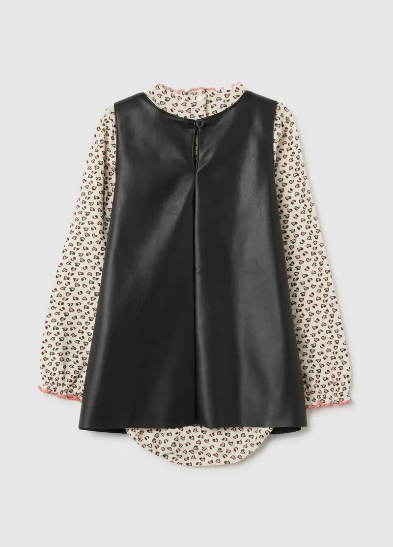 Set Da Bambina In Cotone Elasticizzato Nero, Nero miniatura 2