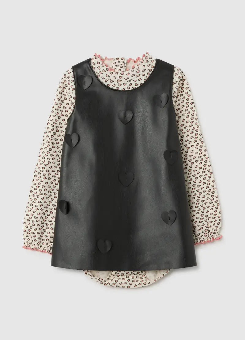 Set Da Bambina In Cotone Elasticizzato Nero, Nero