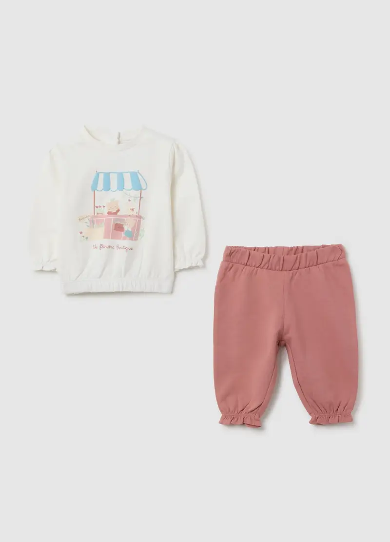 FAGOTTINO, Set Da Bambina In Puro Cotone Bianco E Rosa, Neonata, Bianco, Taglia: 1-3