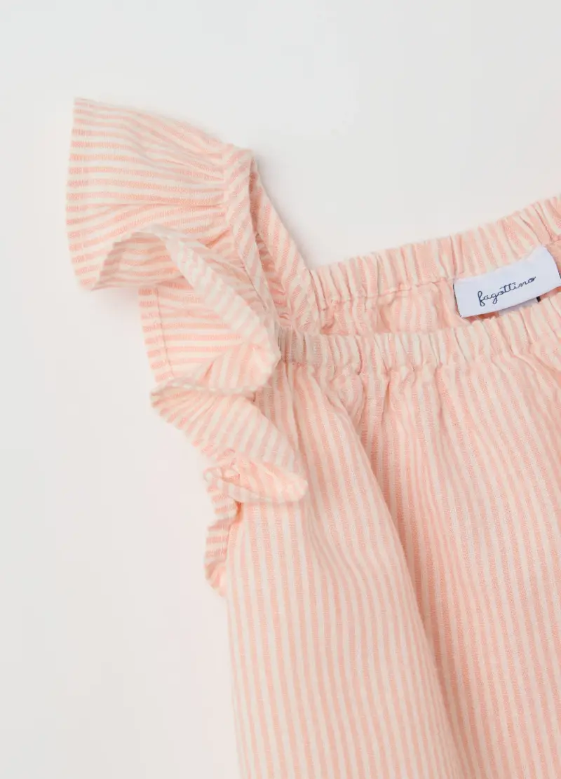 Set Da Neonata In Cotone E Lino Rosa Con Volant, Bambina, Rosa miniatura 3