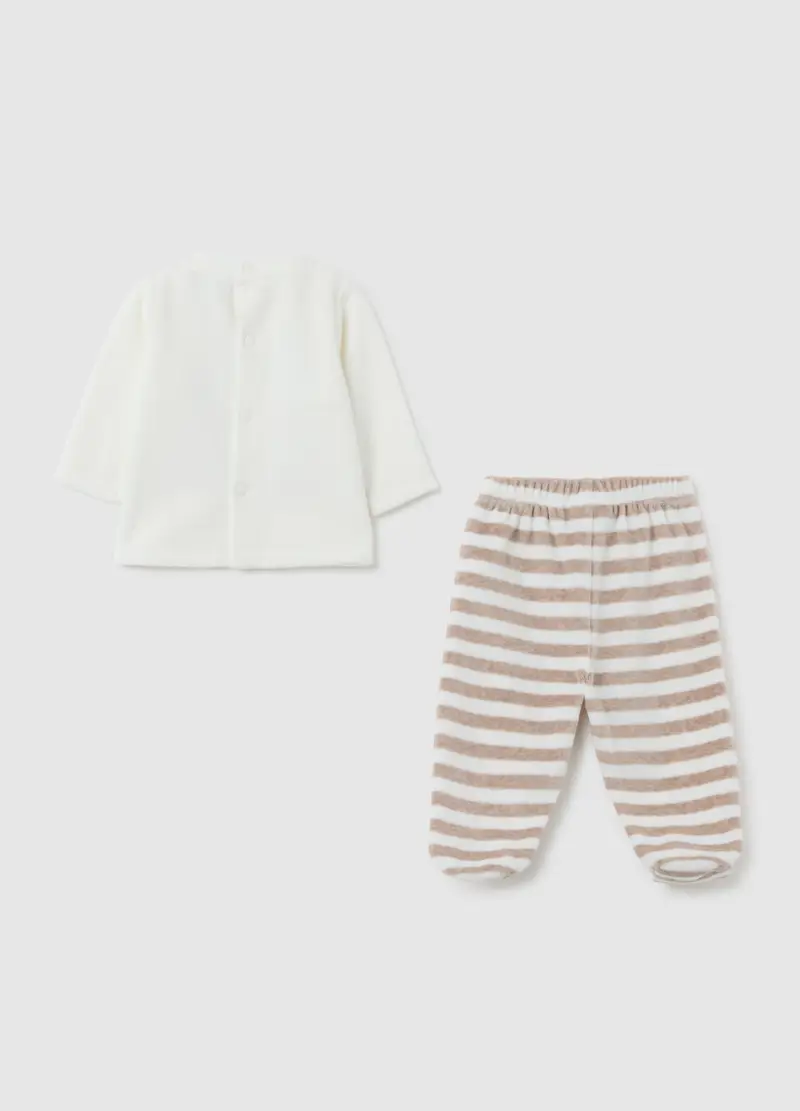 Set Da Neonato In Cotone Multicolor Con Righe, Unisex, Multicolor miniatura 2