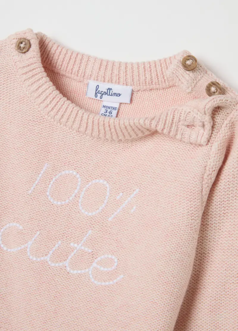 Set Da Neonato In Puro Cotone Rosa, Unisex, Rosa miniatura 3