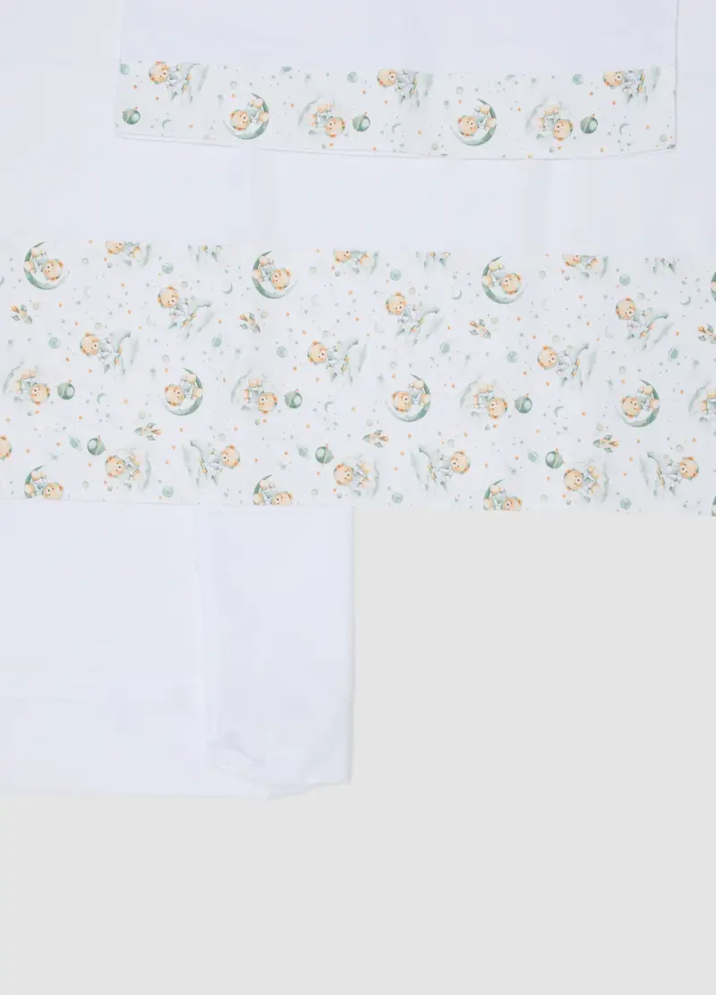 Set Di Lenzuola Per Culla In Puro Cotone Bianco Da Neonato, Unisex, Bianco miniatura 2