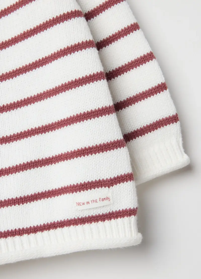 Set Felpa Pantalone Da Neonata In Puro Cotone A Righe Multicolor, Multicolor miniatura 3