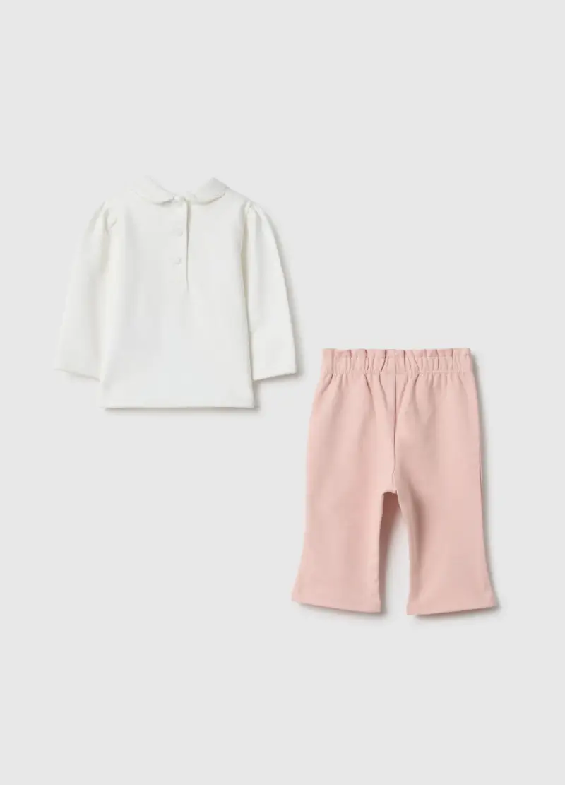 Set Felpa Pantalone In Puro Cotone Multicolor Da Neonata Regular Fit, Multicolor miniatura 2