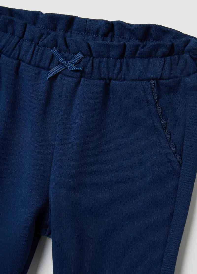 Set Felpa Pantalone In Puro Cotone Multicolor Da Neonato Con Glitter, Neonata, Azzurro miniatura 3