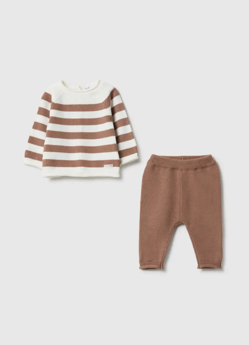 Set Felpa Pantalone In Puro Cotone Multicolor Da Neonato Regular Fit, Unisex, Multicolor