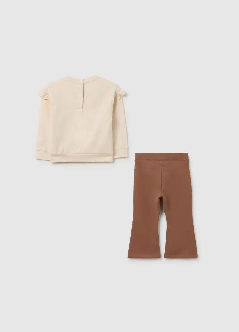 Set Felpa Pantalone Multicolor Da Bimba In Misto Cotone Regular Fit, Bambina, Multicolor miniatura 2