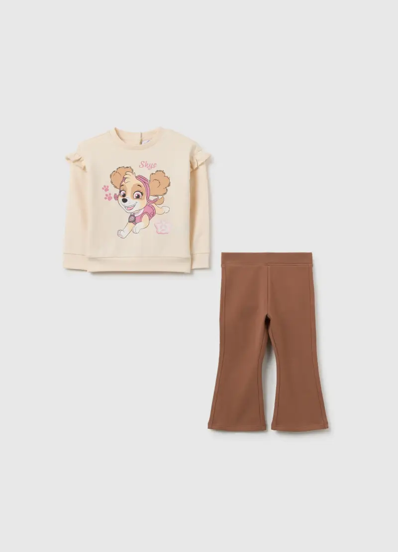 Set Felpa Pantalone Multicolor Da Bimba In Misto Cotone Regular Fit, Bambina, Multicolor