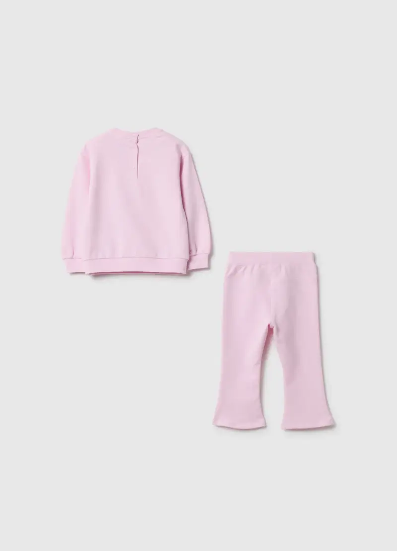 Set Felpa Pantalone Rosa Da Bimba In Cotone Elasticizzato Regular Fit, Bambina, Rosa miniatura 2