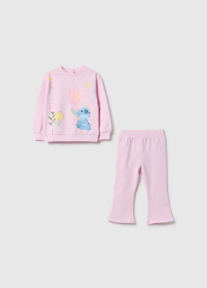 Set Felpa Pantalone Rosa Da Bimba In Cotone Elasticizzato Regular Fit, Bambina, Rosa