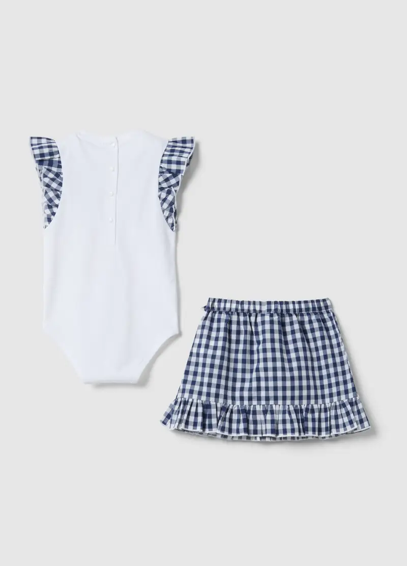 Set In Cotone Elasticizzato A Quadri Multicolor Da Bimba Con Minnie, Bambina, Multicolor miniatura 2