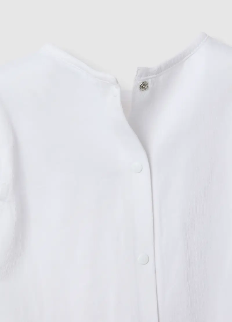 Set In Misto Cotone E Lino Multicolor Da Neonata Con Fiori Applicati, Multicolor miniatura 3