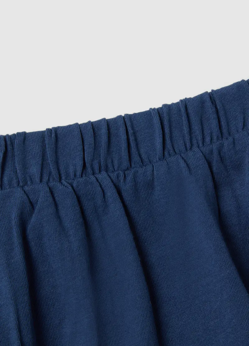 Set In Puro Cotone Bianco E Blu Da Neonata Con Volant, Multicolor miniatura 2