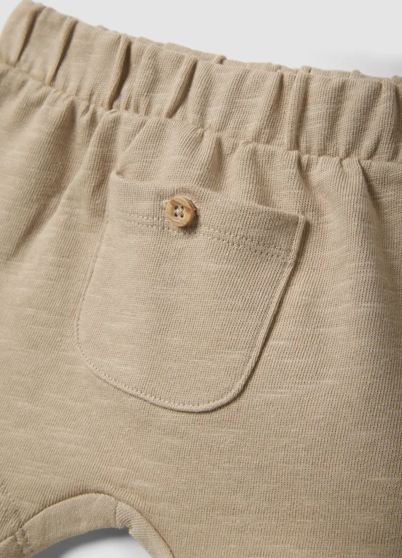 Set In Puro Cotone Biologico Beige Da Neonato Relaxed Fit, Beige miniatura 3