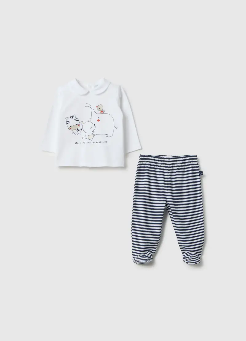 Fagottino Set Multicolor in Puro Cotone per Bimba