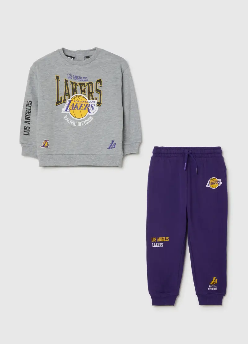 Set Jogging Per Bambino Grigio E Viola, Viola