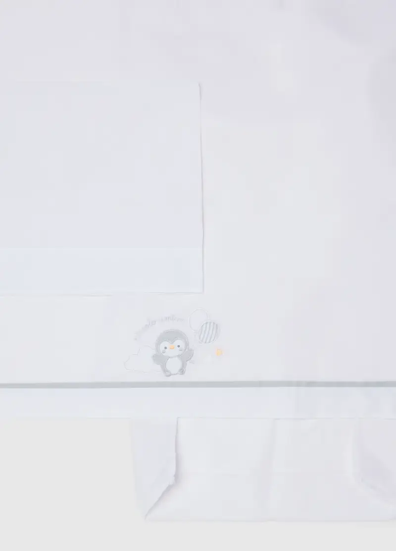 Set Lenzuolini Da Neonato In Puro Cotone Multicolor Con Ricamo, Unisex, Bianco miniatura 2