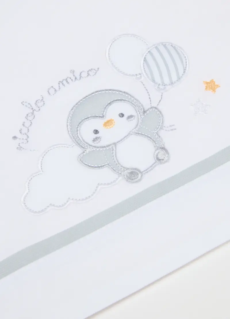 Set Lenzuolini Da Neonato In Puro Cotone Multicolor Con Ricamo, Unisex, Bianco miniatura 3