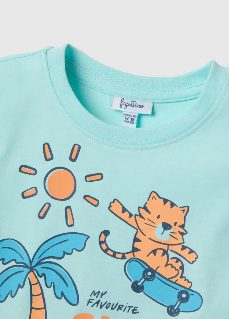 Set Maglia Pantaloncino In Puro Cotone Multicolor Da Bimbo Regular Fit, Bambino, Multicolor miniatura 3