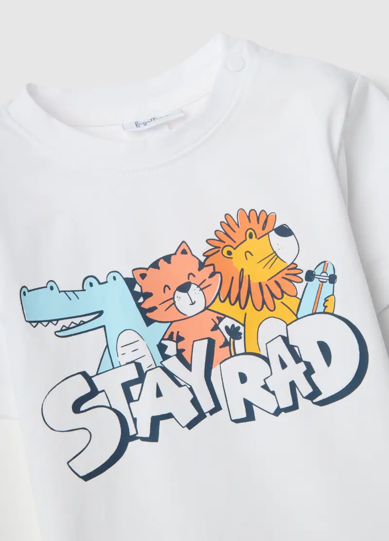 Set Maglia Pantaloncino In Puro Cotone Multicolor Da Bimbo Regular Fit, Bambino, Multicolor miniatura 3