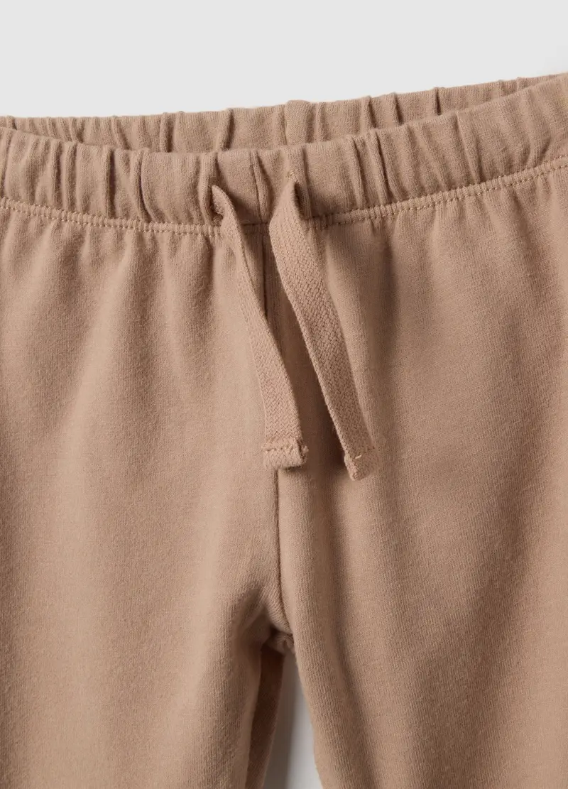 Set Maglia Pantalone Beige Da Neonato In Cotone Elasticizzato, Neonata, Beige miniatura 3