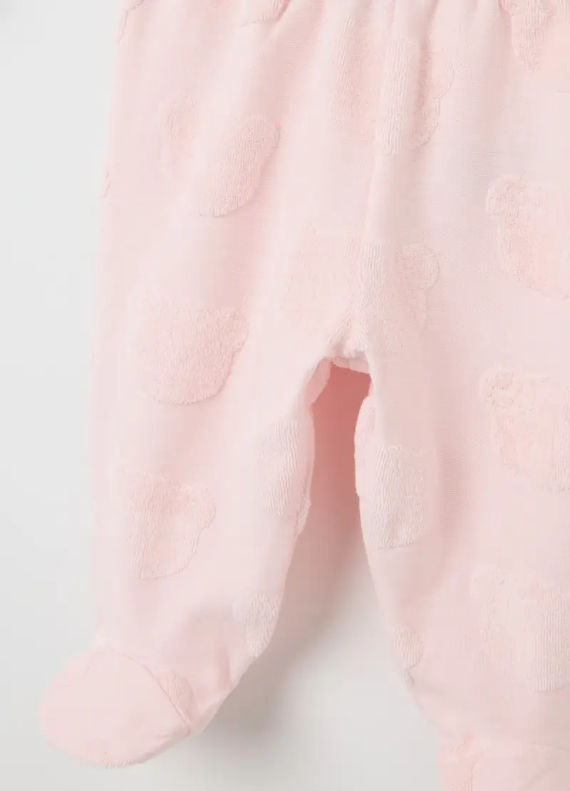 Set Maglia Pantalone Da Bambina In Puro Cotone Bianco E Rosa, Neonata, Bianco miniatura 3