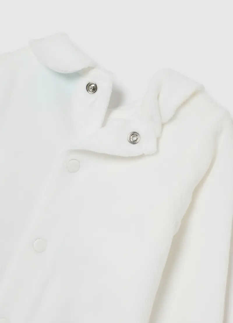 Set Maglia Pantalone Da Neonato In Misto Cotone E Velour Multicolor, Bianco miniatura 3