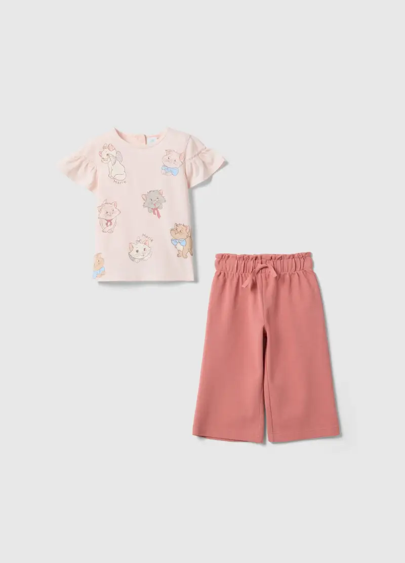 Set Maglia Pantalone In Cotone Elasticizzato Rosa Da Bimba Oversize Fit, Bambina, Rosa