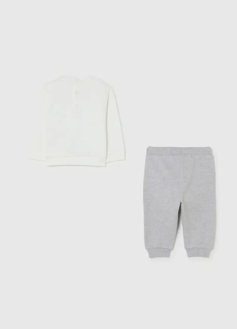 Set Maglia Pantalone Multicolor Da Neonato In Puro Cotone, Multicolor miniatura 2