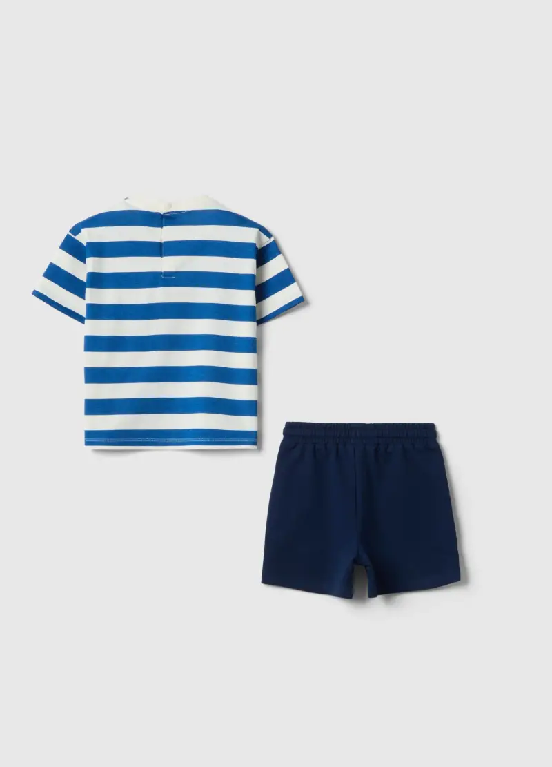 Set Maglia Shorts In Puro Cotone Multicolor Da Bimbo Con Topolino, Bambino, Multicolor miniatura 2