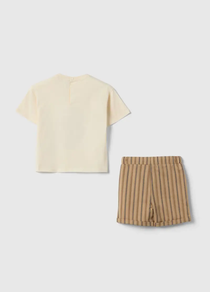 Set Maglia Shorts In Puro Cotone Multicolor Da Bimbo Con Topolino, Bambino, Multicolor miniatura 2