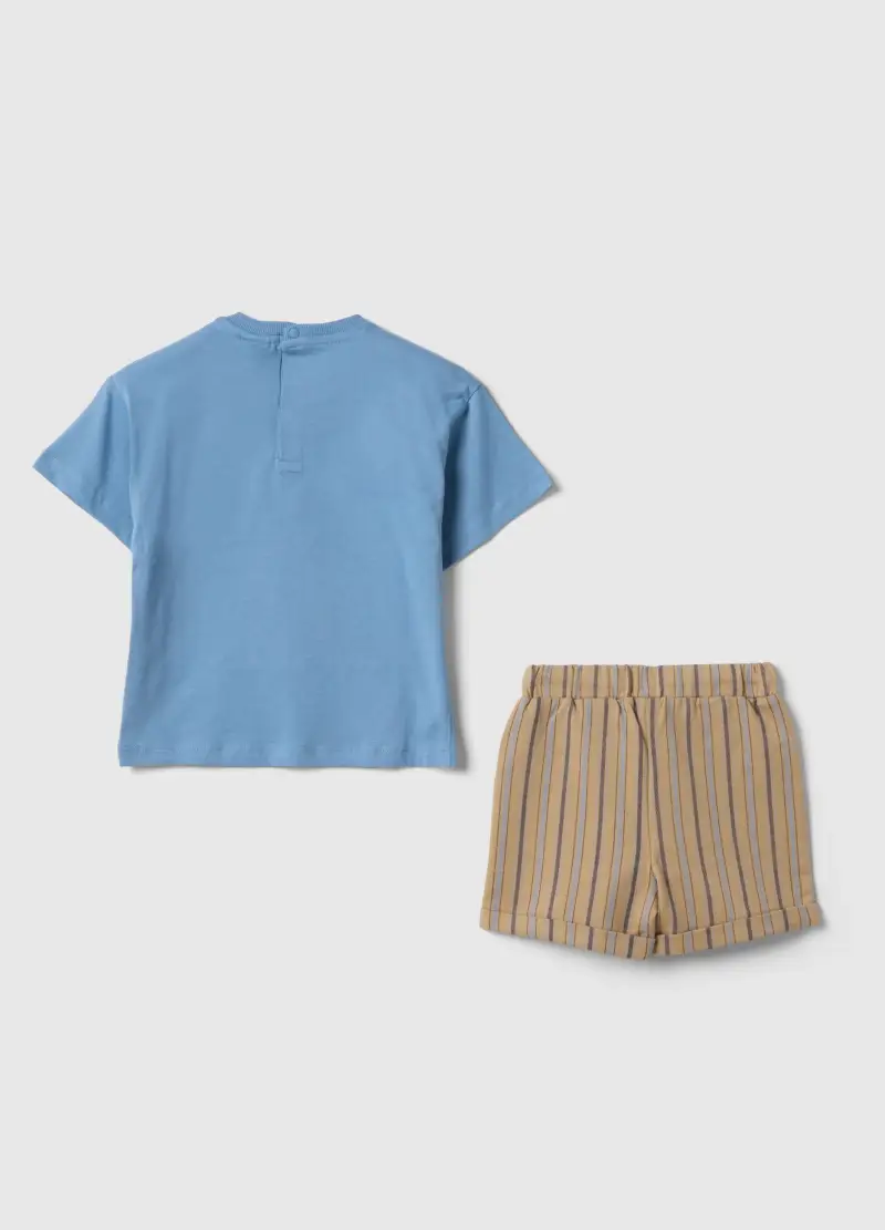 Set Maglia Shorts In Puro Cotone Multicolor Da Bimbo Con Topolino, Bambino, Multicolor miniatura 2