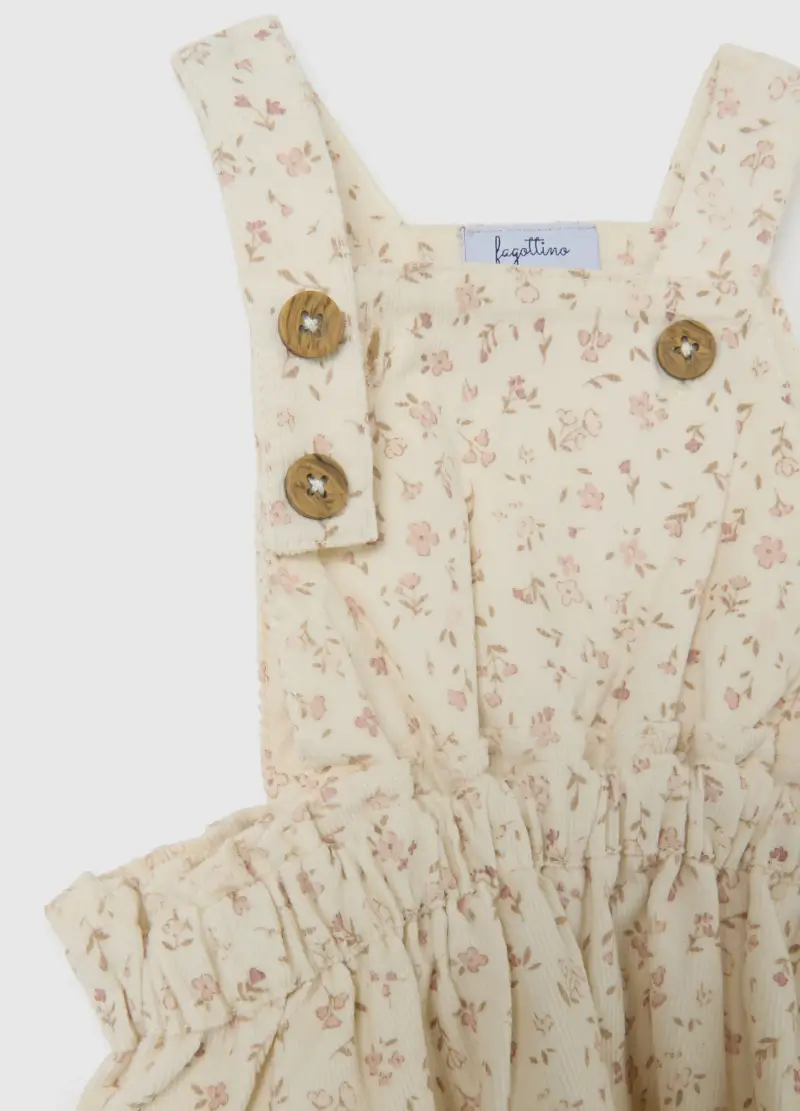 Set Multicolor Da Neonata In Puro Cotone Con Salopette Floreale, Multicolor miniatura 3