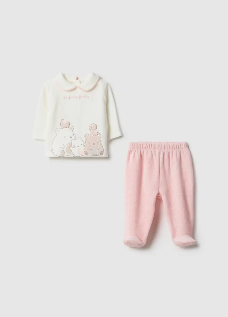 Set Per Neonati In Misto Cotone Bianco E Rosa, Neonata, Multicolor