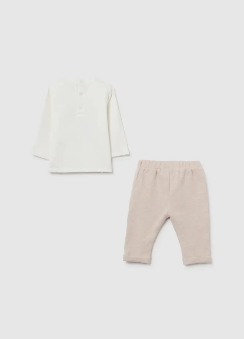 Set Per Neonati In Puro Cotone Bianco, Unisex, Bianco miniatura 2