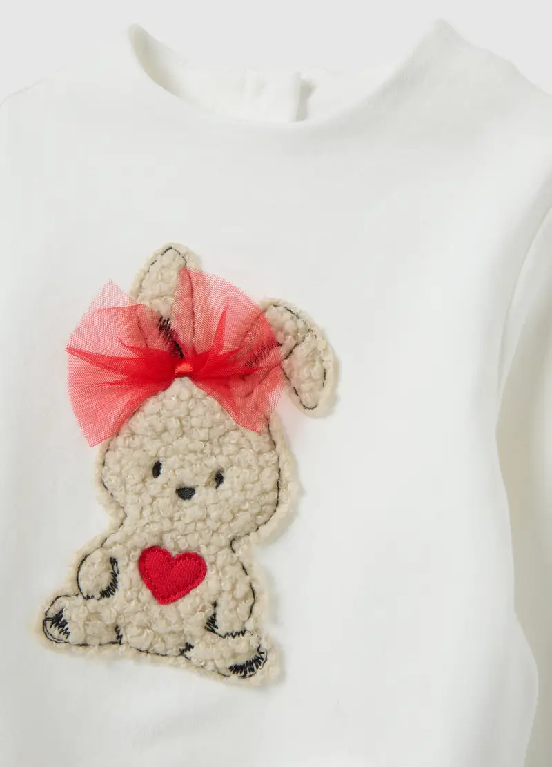 Set Pullover Pantaloncini Multicolor Da Bimba Con Dettagli Festivi, Bambina, Multicolor miniatura 3