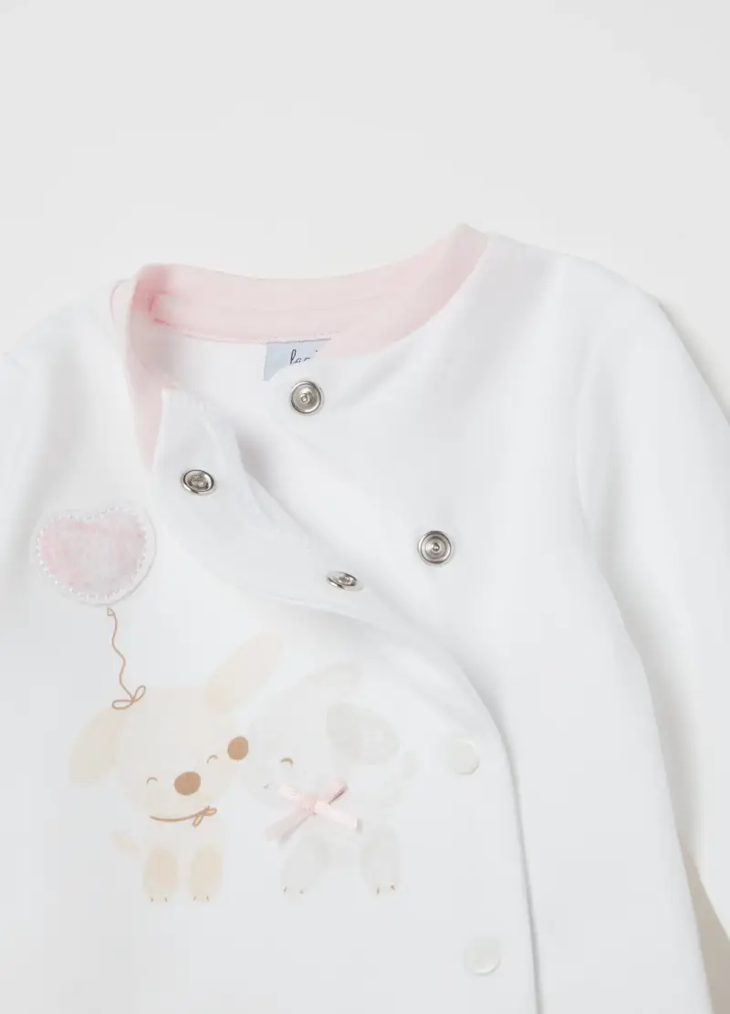 Set T-shirt E Ghettine In Velour Con Stampa, Neonato, Multicolor miniatura 3