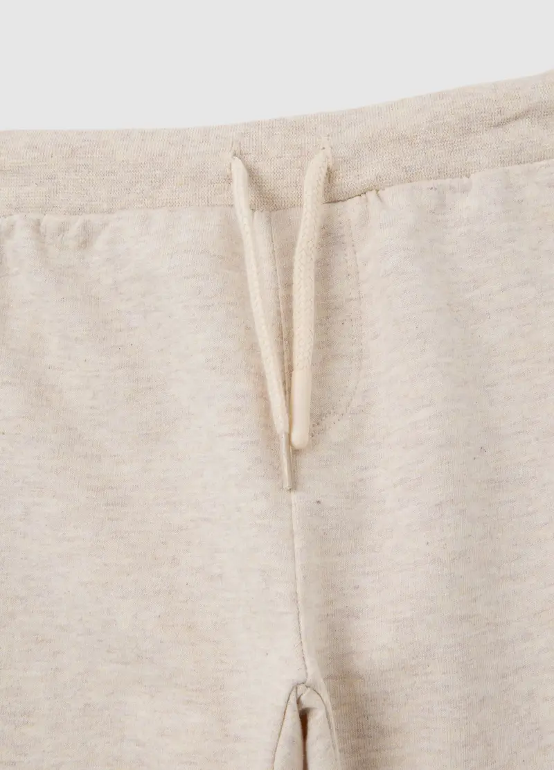 Set T-shirt E Pantaloni Da Bambino In Puro Cotone Bianco E Beige, Unisex, Bianco miniatura 3